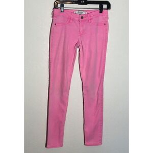 Abercrombie & Fitch Jeans Womens 26x27 Neon Pink Low Rise Skinny Stretch